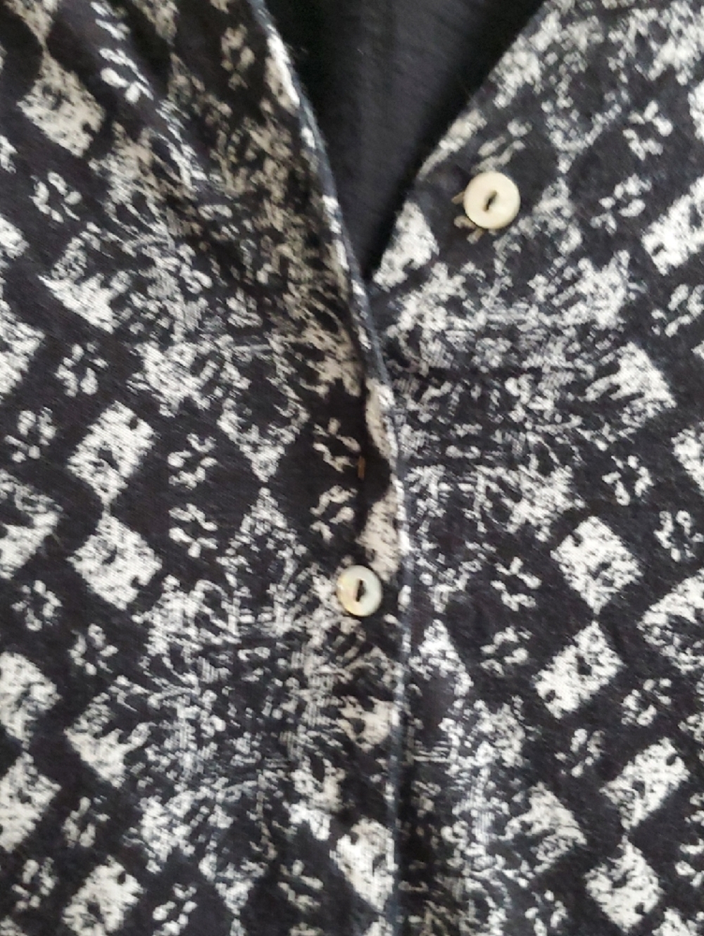Lucky Brand Black Button-Front Blouse with Patterned Placket - Picture 5 of 16